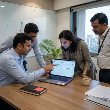 Software team mapping a pharmaceutical manufacturing workflow