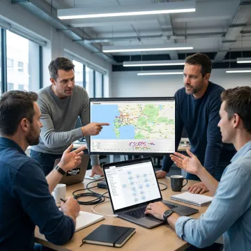 Software team planning a logistics platform workflow