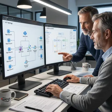 IoT engineers planning connected device application architecture