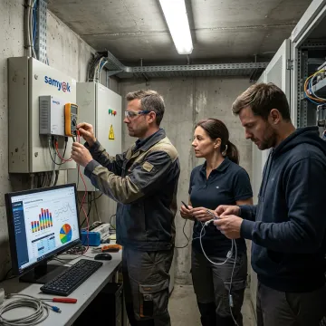 Engineer configuring industrial IoT sensors