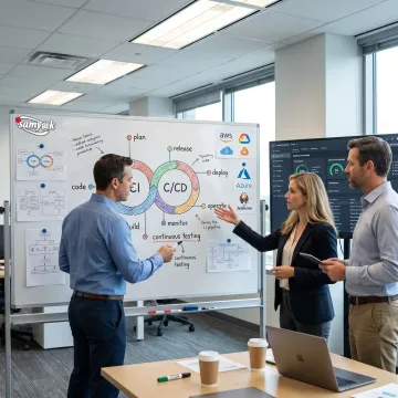 DevOps transformation roadmap on screen