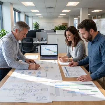 Consultants mapping an agentic AI implementation process