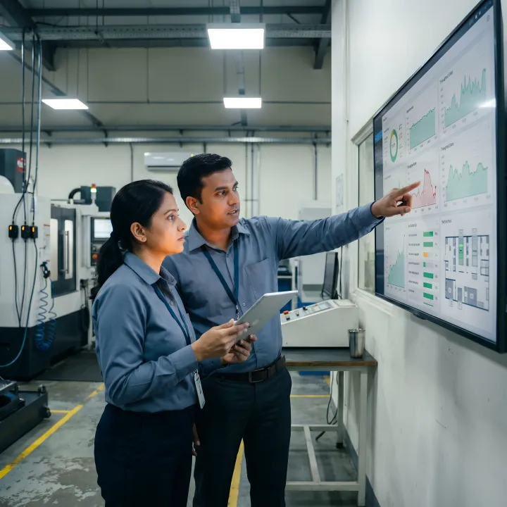IIoT dashboard monitoring factory machines