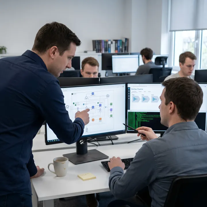 Team planning a DevOps automation process