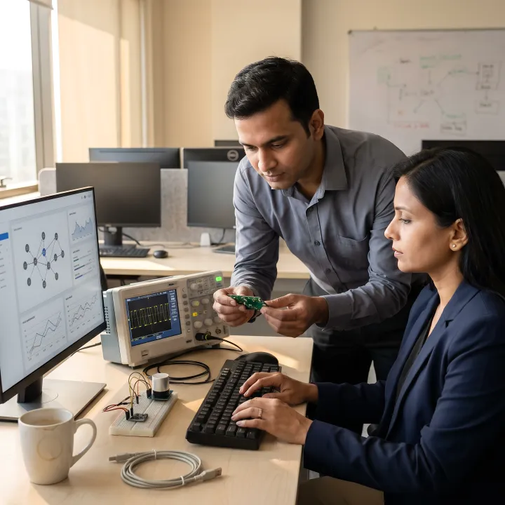 IoT product development team designing connected device solutions