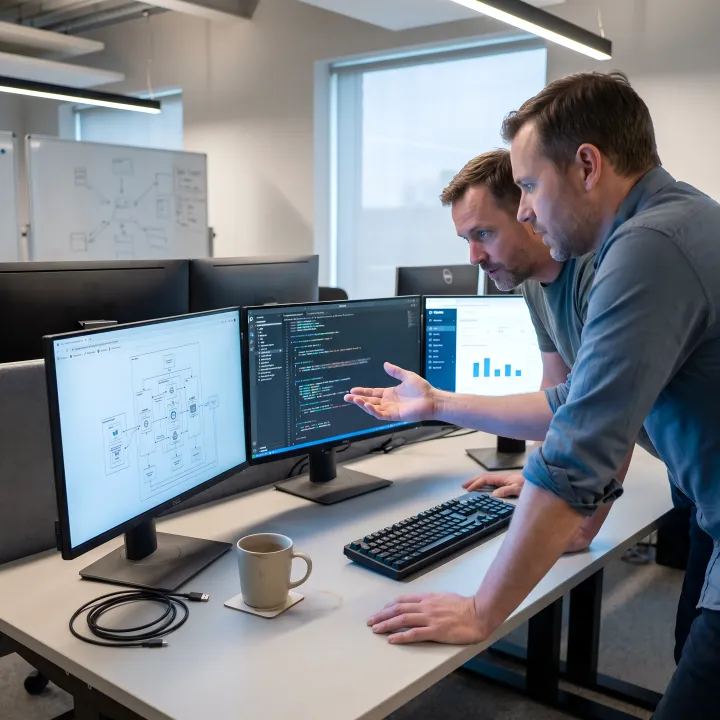 Enterprise application development team planning software architecture