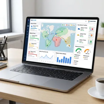 Custom logistics software dashboard with route and fleet tracking