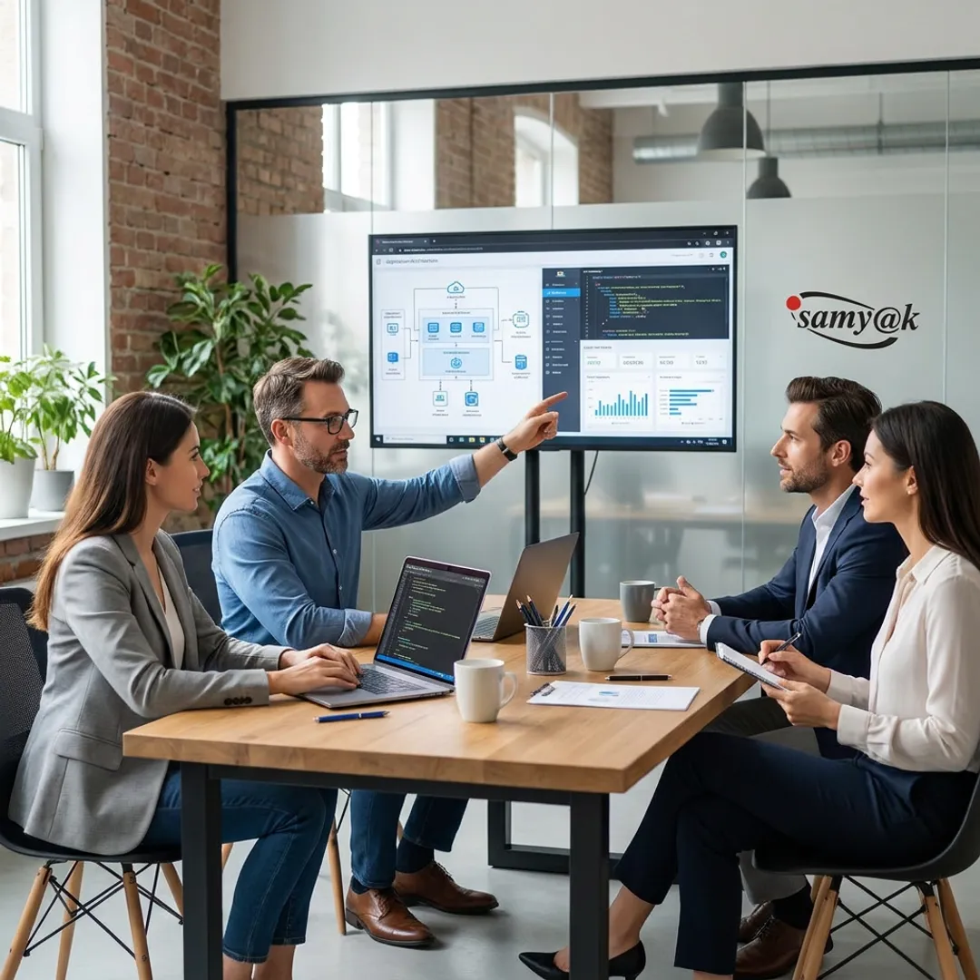 Software development consultants planning a digital solution