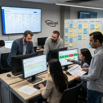Offshore software delivery process with agile planning and development