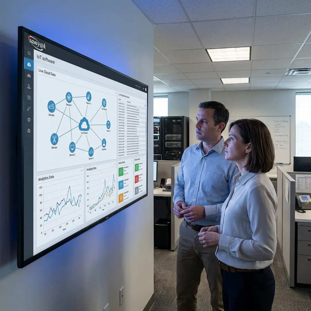 IoT software dashboard monitoring connected industrial devices