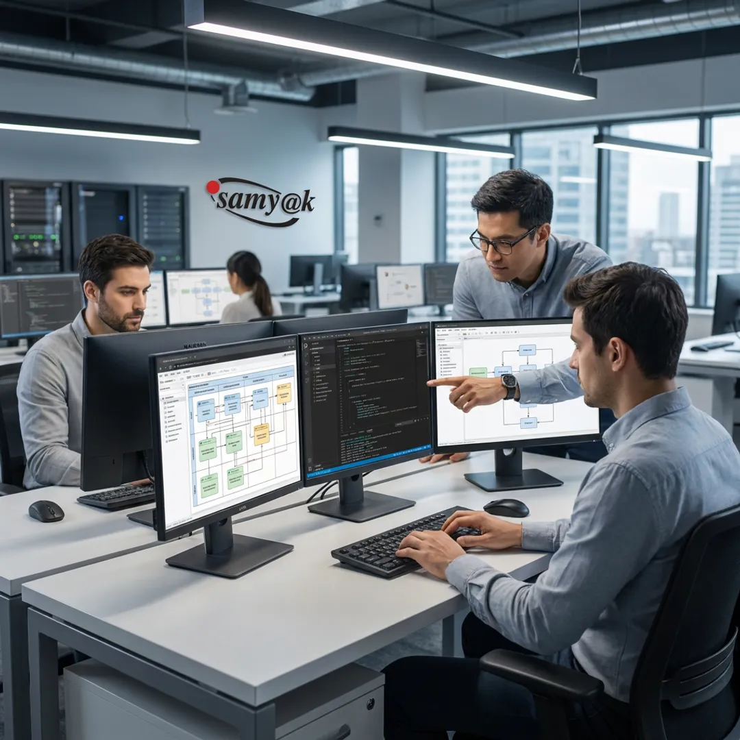Enterprise software team designing a custom business platform