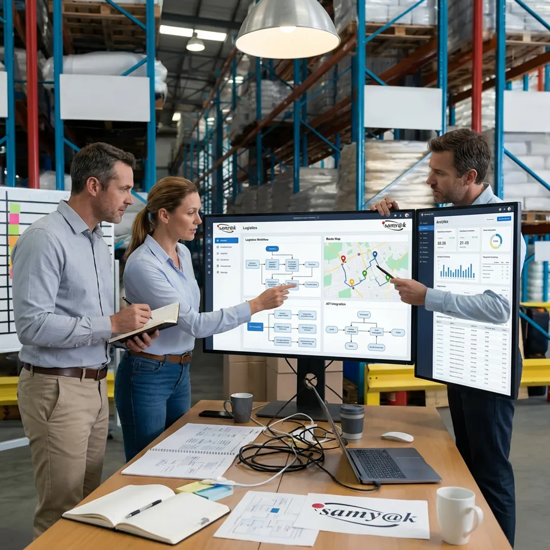 Software team planning a logistics platform workflow
