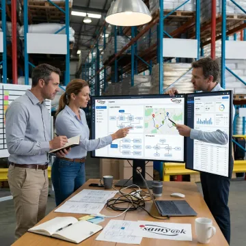 Software team planning a logistics platform workflow