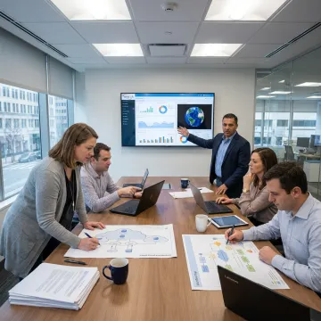 Enterprise team reviewing digital transformation roadmap