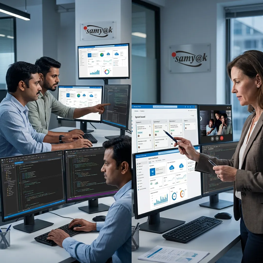 Remote IT staff augmentation team collaborating with US developers