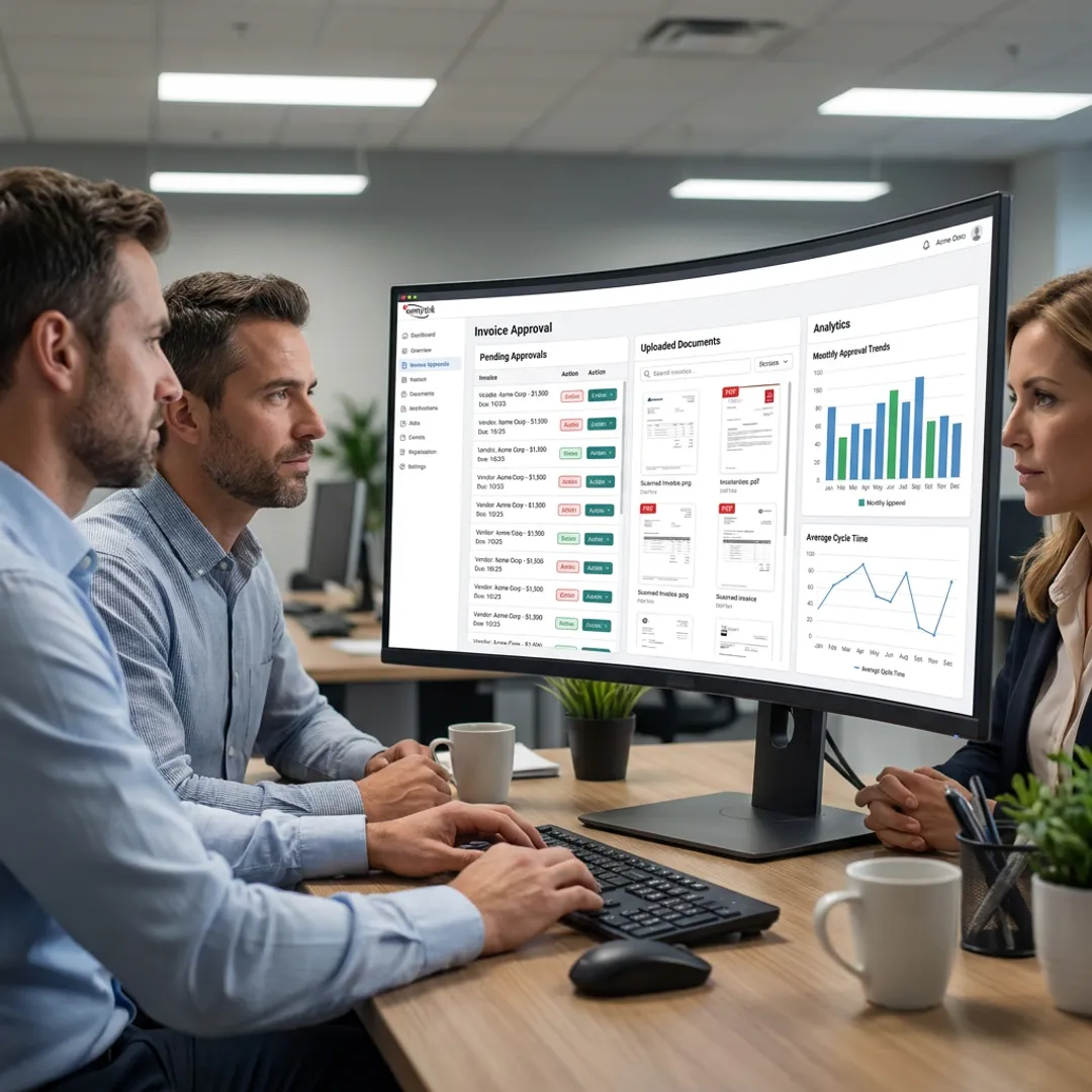 Invoice approval workflow software dashboard