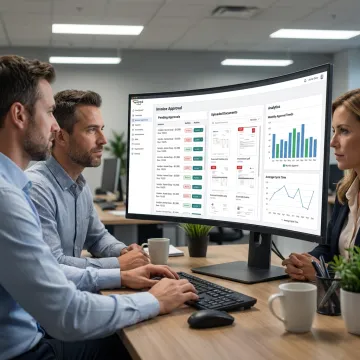 Custom invoice approval workflow software dashboard