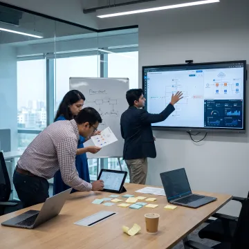 Enterprise team reviewing digital transformation roadmap
