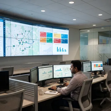 Logistics software dashboard for fleet and shipment tracking
