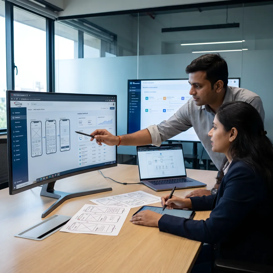 Enterprise mobile app development planning session