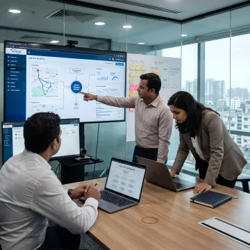 Software team planning a logistics platform workflow