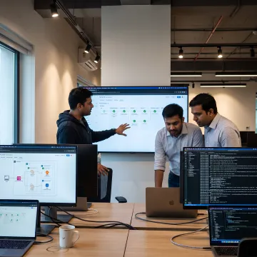 Team planning a DevOps automation process