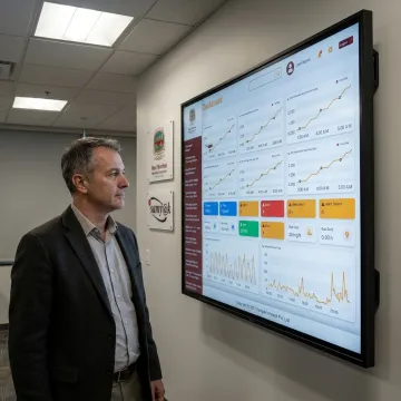 Energy manager reviewing a real-time monitoring dashboard