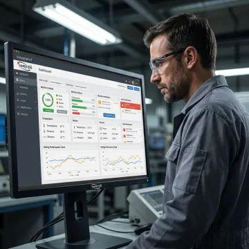 Industrial IoT dashboard showing live equipment data