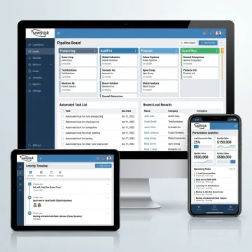 Custom sales automation platform on desktop