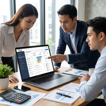 Sales team using a custom SFA dashboard