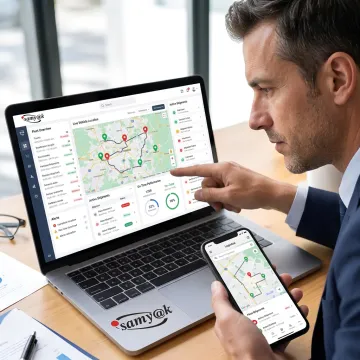 Transportation management dashboard with live fleet tracking
