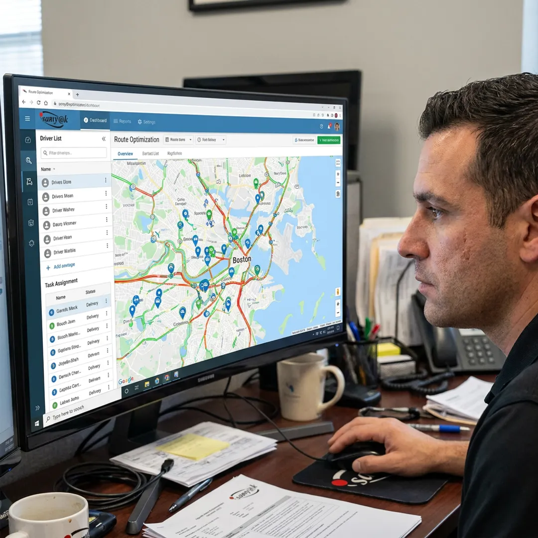 Dispatcher using route optimization dashboard