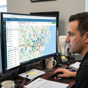 Dispatcher using route optimization dashboard