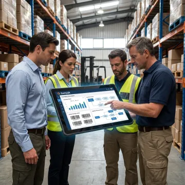 Software team planning warehouse workflow