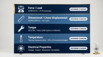 Five primary precision measurement parameters with standards and accuracy requirements