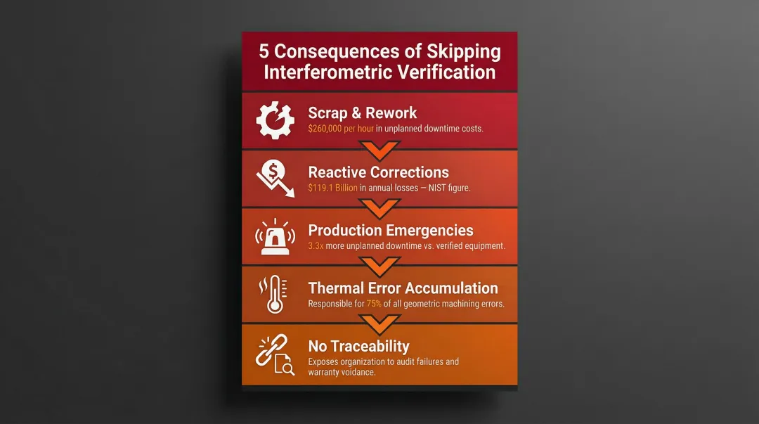 Cost of ignoring precision measurement five compounding manufacturing consequences infographic