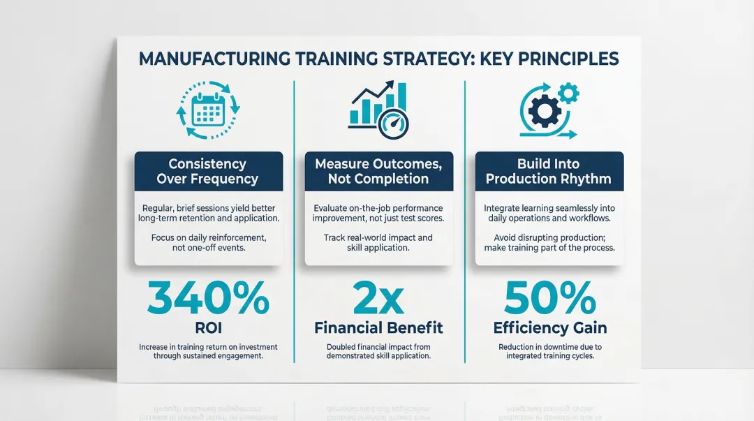 Three manufacturing training best practices framework consistency measurement and production rhythm