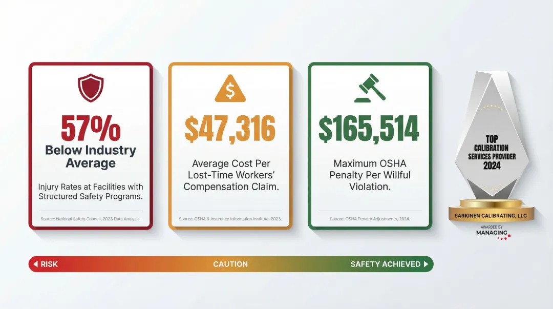 Manufacturing safety training impact statistics OSHA injury rates and compliance cost savings