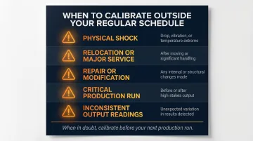 Unscheduled calibration triggers checklist for CNC manufacturing equipment maintenance
