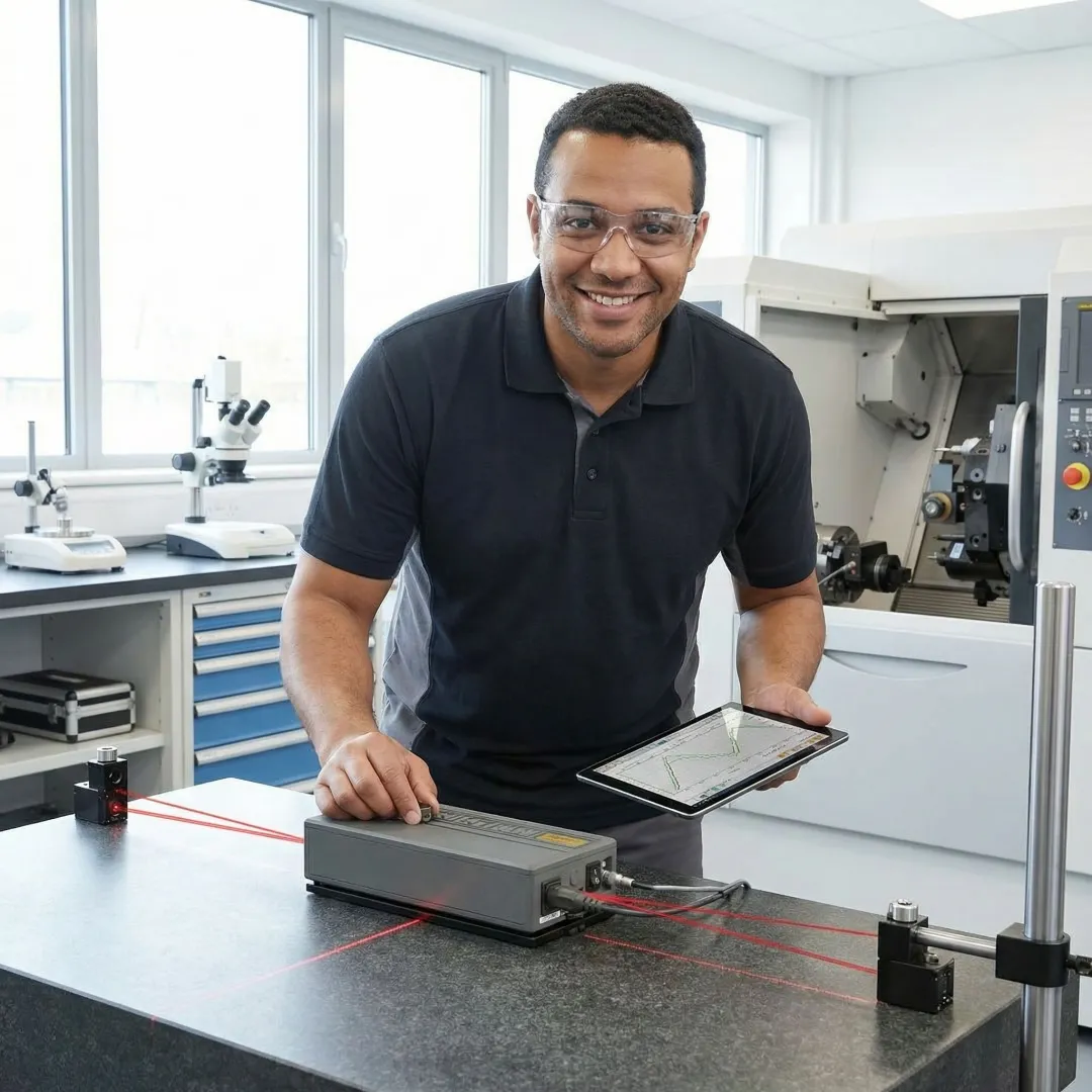 Surface plate calibration process showing precision measurement and documentation