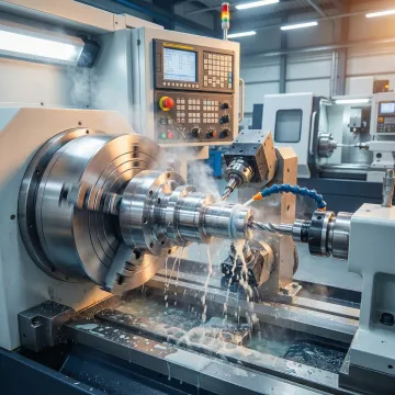 CNC multi-axis turning center machining precision metal component