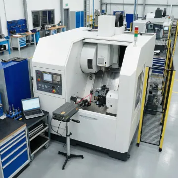 Advanced 5-axis CNC machining center with precision calibration equipment