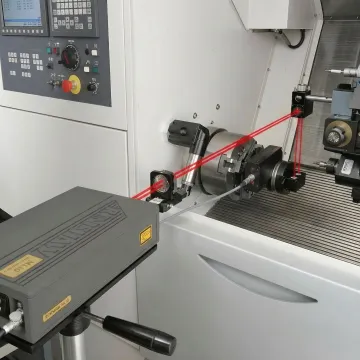 CNC machine undergoing precision calibration measurement