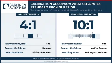 Test uncertainty ratio 4-to-1 versus 10-to-1 accuracy comparison for calibration confidence