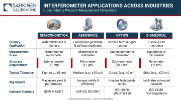 Interferometer cross-industry applications comparison across semiconductor aerospace optics and biomedical