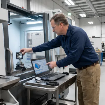 CNC machine calibration process with measurement equipment