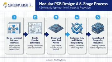 5-step modular PCB design process from functional units to production