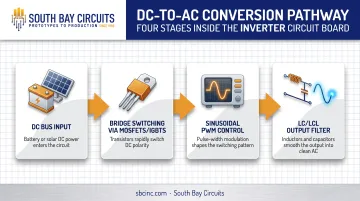 DC to AC inverter conversion process flow diagram