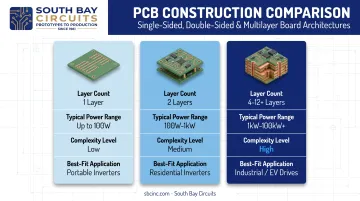 Single-sided double-sided and multilayer inverter PCB comparison chart