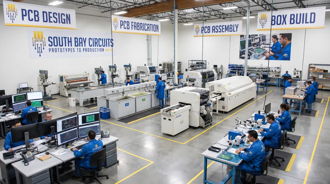 South Bay Circuits single-source PCB manufacturing facility floor in Chandler Arizona